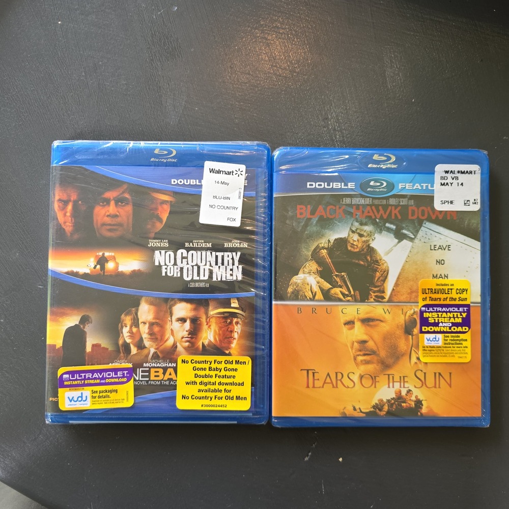 Blu-ray Movie Lot No Country for Old Men Gone Baby Gone Black Hawk Down Sealed